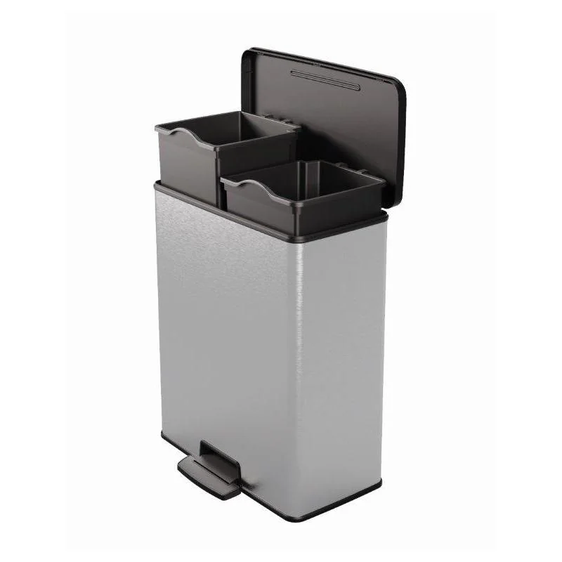 Odpadkový kôš Curver Deco Bin Duo 26 l + 26 l strieborný 251002