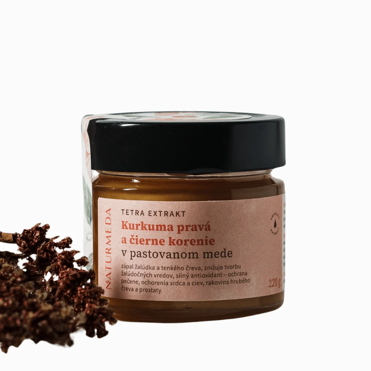 Terapeutický med s kurkumou a čiernym korením - 220g - Naturmeda