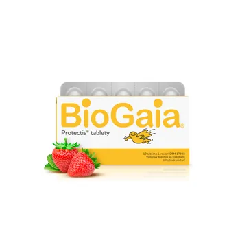 BioGaia ProTectis 1×10 ks, žuvacie tablety - jahodová príchuť
