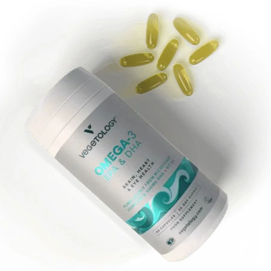 Vegetology Omega-3 EPA a DHA, Opti3 + vitamín D3, 60 kapsúl
