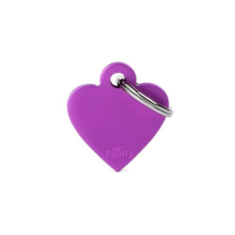 MF SMALL HEART ALUMINUM PURPLE 2,8x2,5cm gravírovateľný prívesok