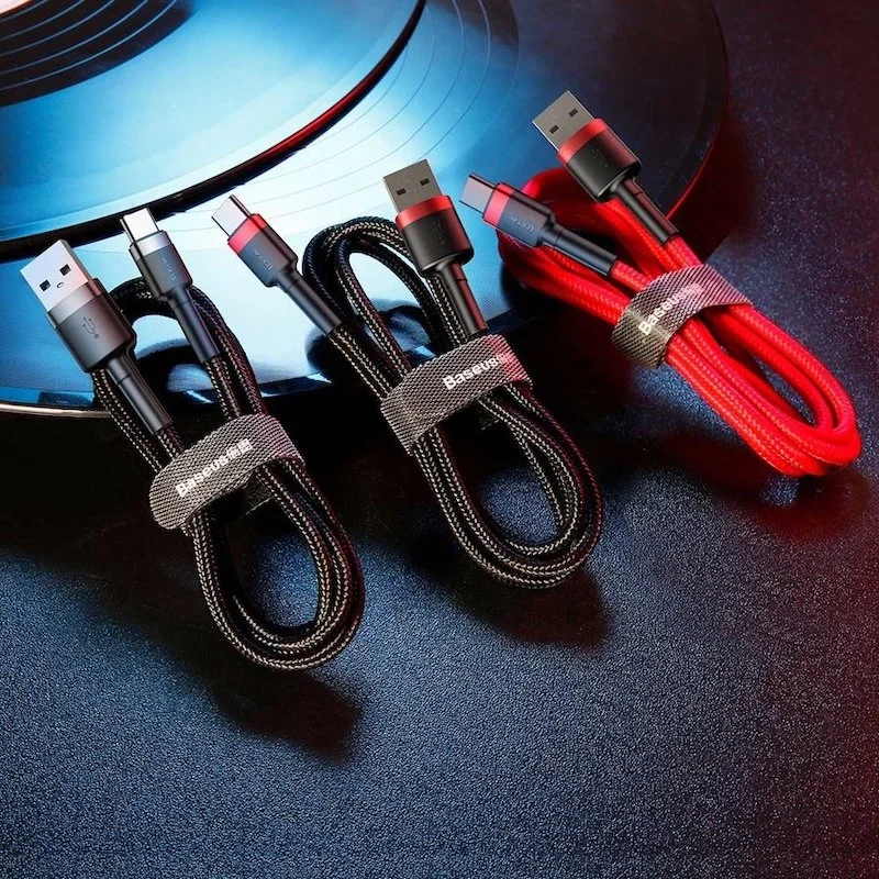 Baseus Cafule kábel USB / USB-C QC 3.0 2A 3m, čierny/sivý