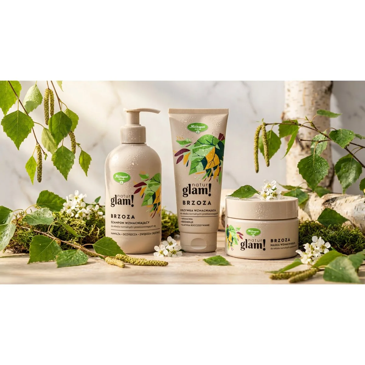 NaturGlam Brezová maska na vlasy 300 ml normálne a mastiace sa