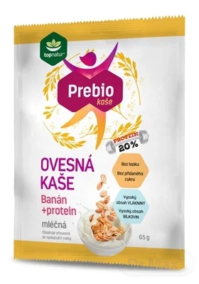 topnatur Prebio OVSENÁ KAŠA mliečna Banán+proteín 1×65 g, ovsená kaša