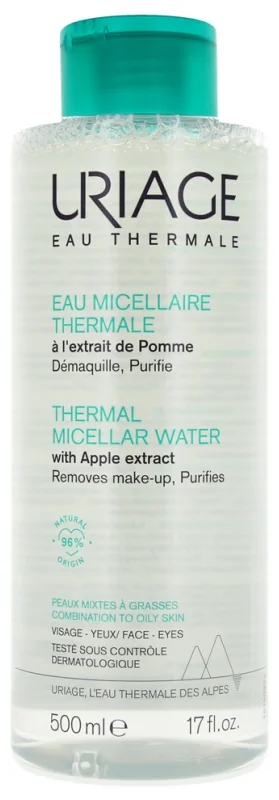 URIAGE Thermal Micellar Water - combination to oily skin, 500ml 1×500 ml, micelárna voda pre zmiešanú a mastnú pleť