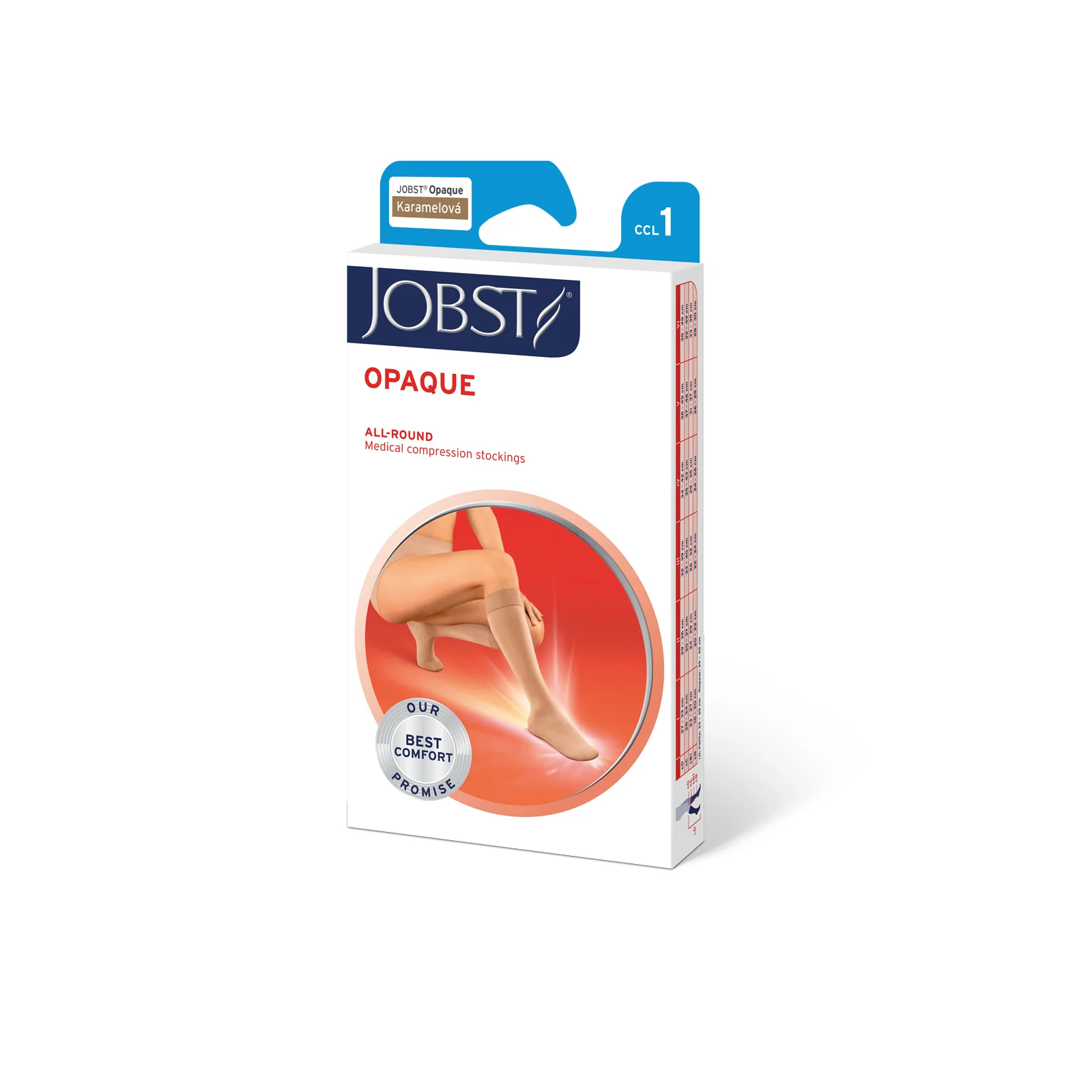 JOBST Opaque 1 - lýtkové pančuchy bez špice - kratšia dĺžka - karamelová - veľkosť VI 1 pár