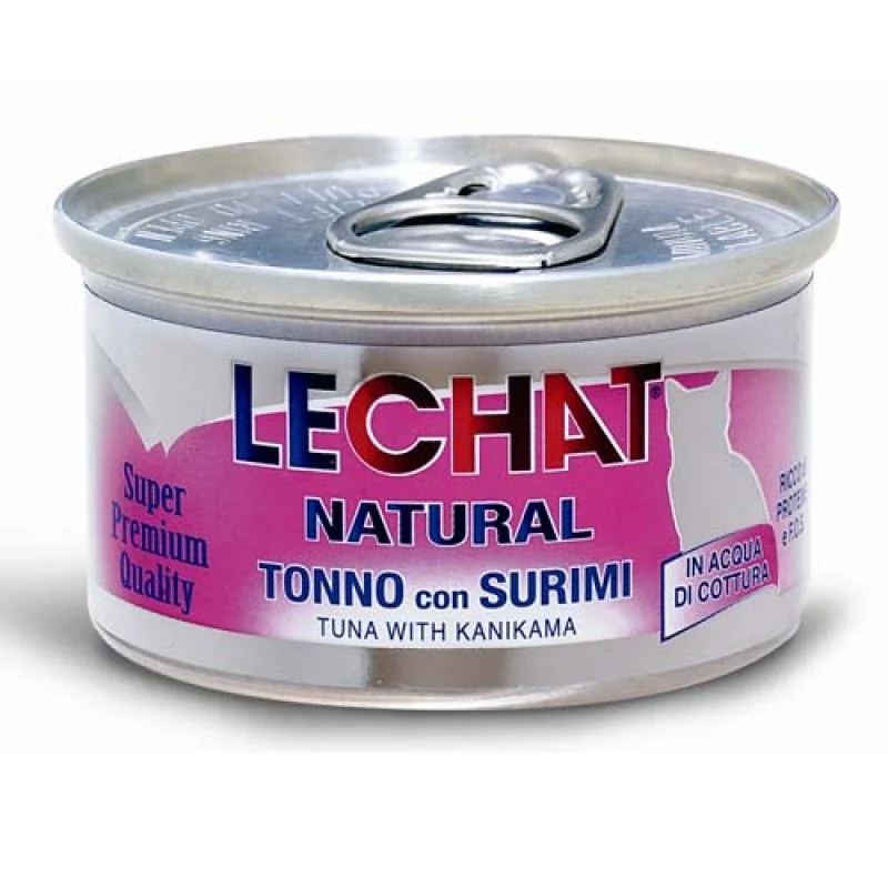 MONGE LECHAT NATURAL Tuniak so surimi 80g superpémiová konzerva pre dospelé mačky