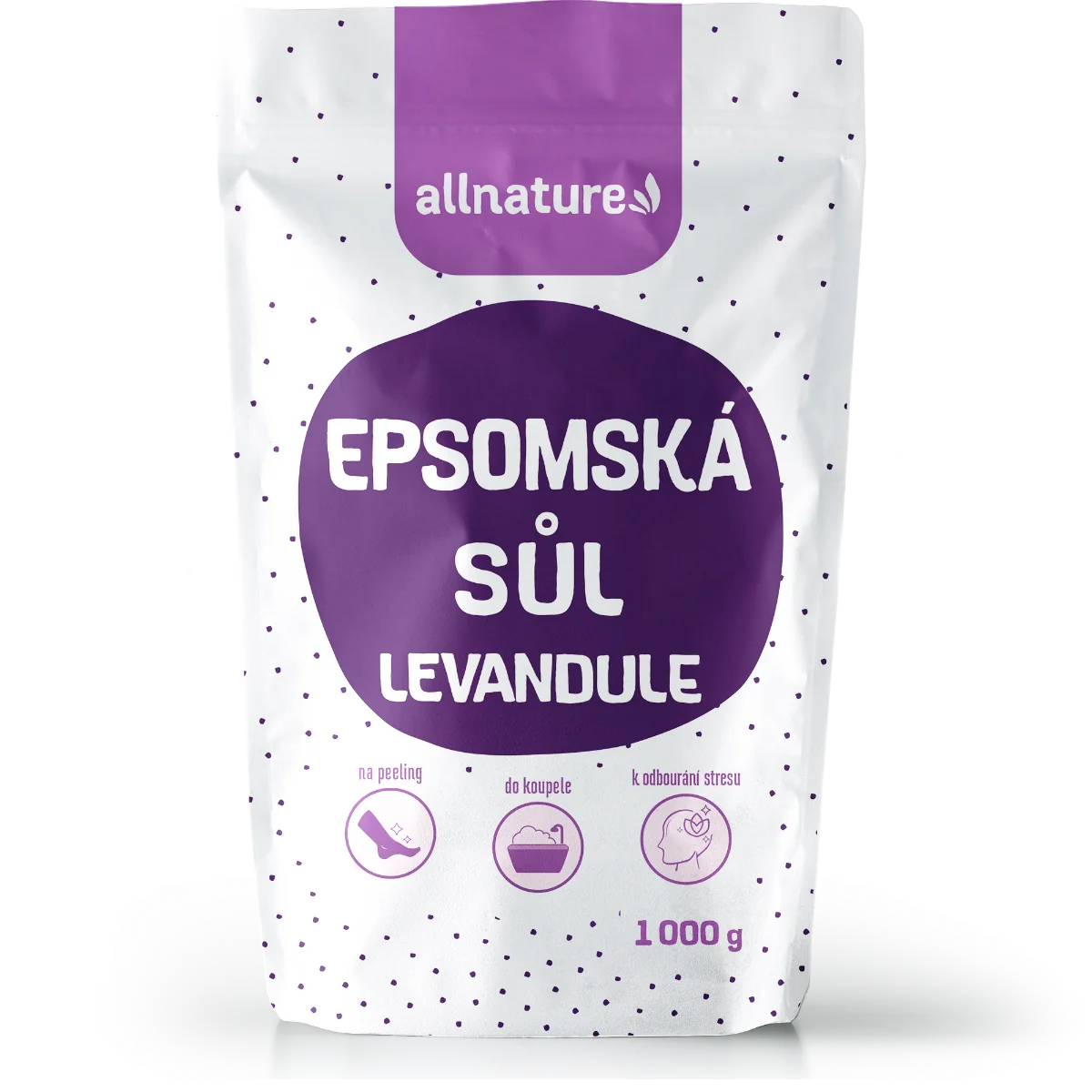 Allnature Epsomská soľ Levanduľa 1×1000, soľ
