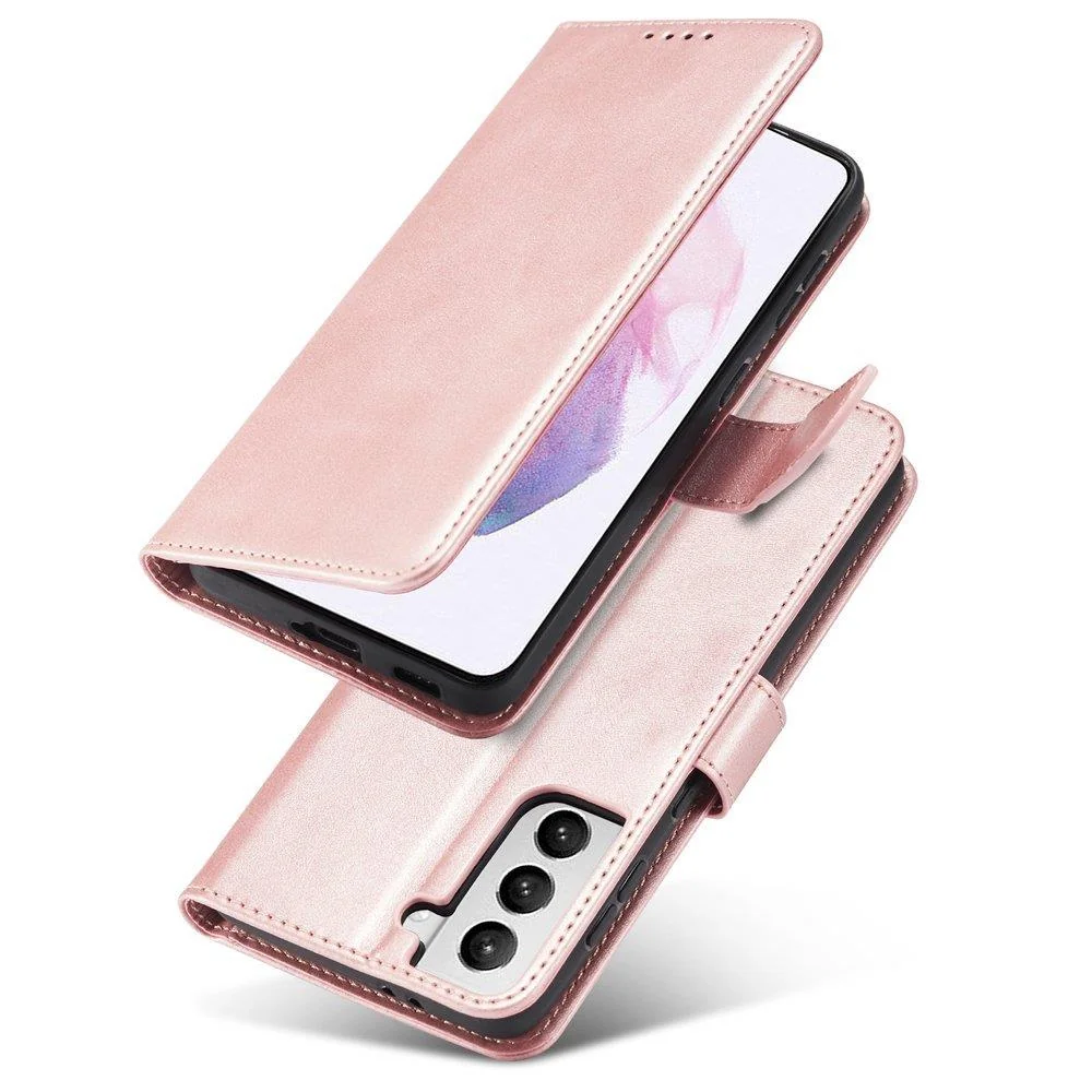MG Magnet knižkové kožené puzdro na Samsung Galaxy S22 Plus, ružový