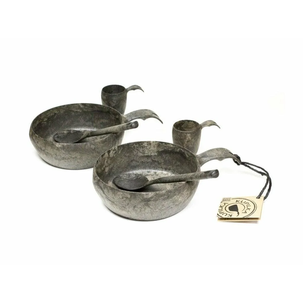 KTEAK Kupilka Platinum Black KUPILKA 5 small cup, KUPILKA 21 cup, KUPILKA 44 plate, KUPILKA CUTLERY
