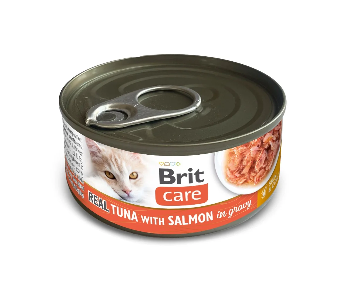 Brit Care Cat Pravý tuniak s lososom v omáčke 80 g