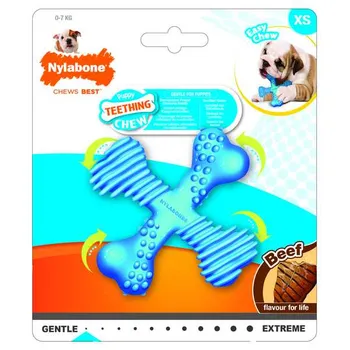 Nylabone Healthy Edibles Puppy Teething X Bone Beef S 1×1 ks, hračka pre psy