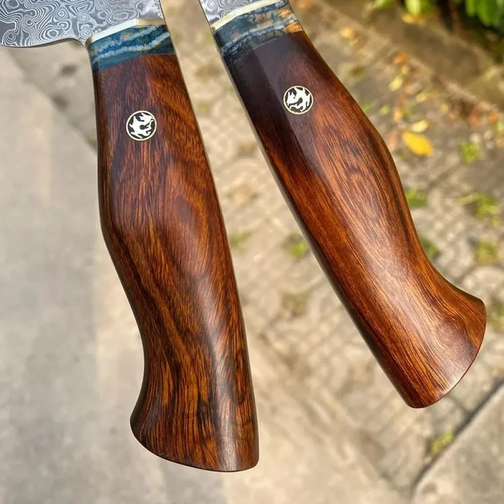 Damaškový kuchynský nôž Takara-Hnedá 1 ks, 32cm