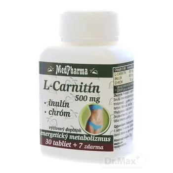 MedPharma L-CARNITÍN 500 MG + INULÍN + CHRÓM 1×37 tbl, L-CARNITÍN + INULÍN + CHRÓM