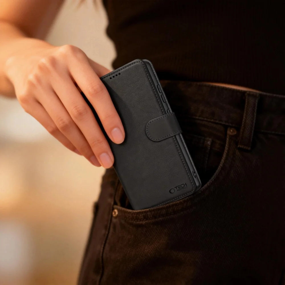 Tech-Protect Wallet knižkové puzdro na Motorola Moto G67 / G77, čierne