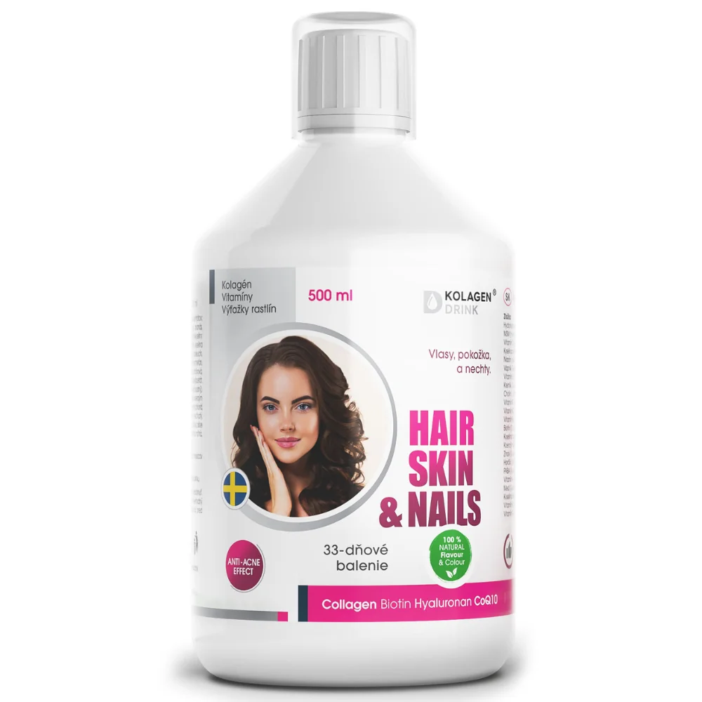 KolagenDrink HAIR, SKIN & NAILS výživový doplnok na vlasy, pokožku a nechty 1×500 ml, 33 dávok v balení