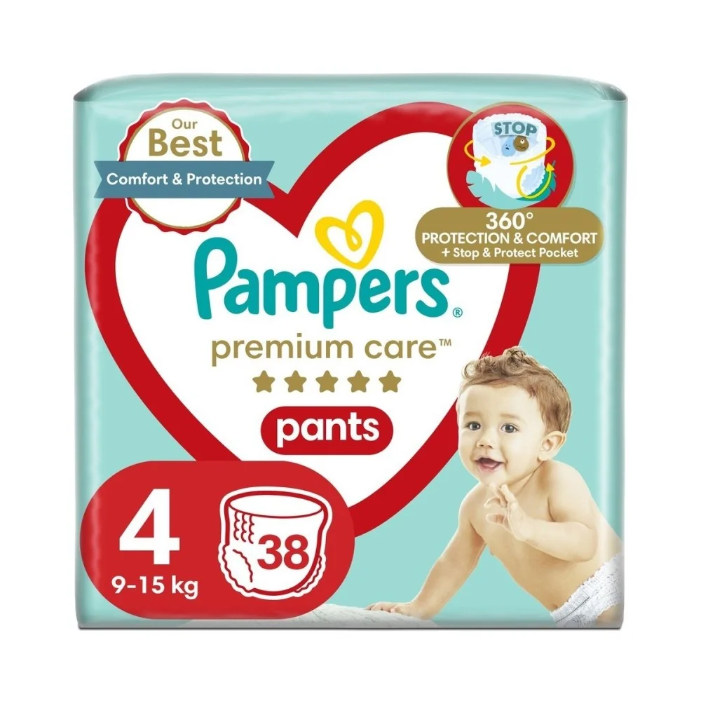 Pampers premium care Pants S4 (9-15kg) 1×38 ks, plienky