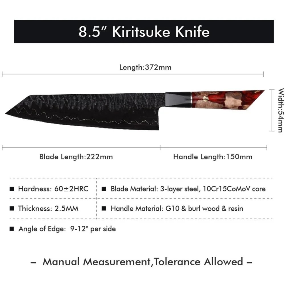 Kuchynský nôž Kiritsuke s damaškovou čepeľou 1 ks
