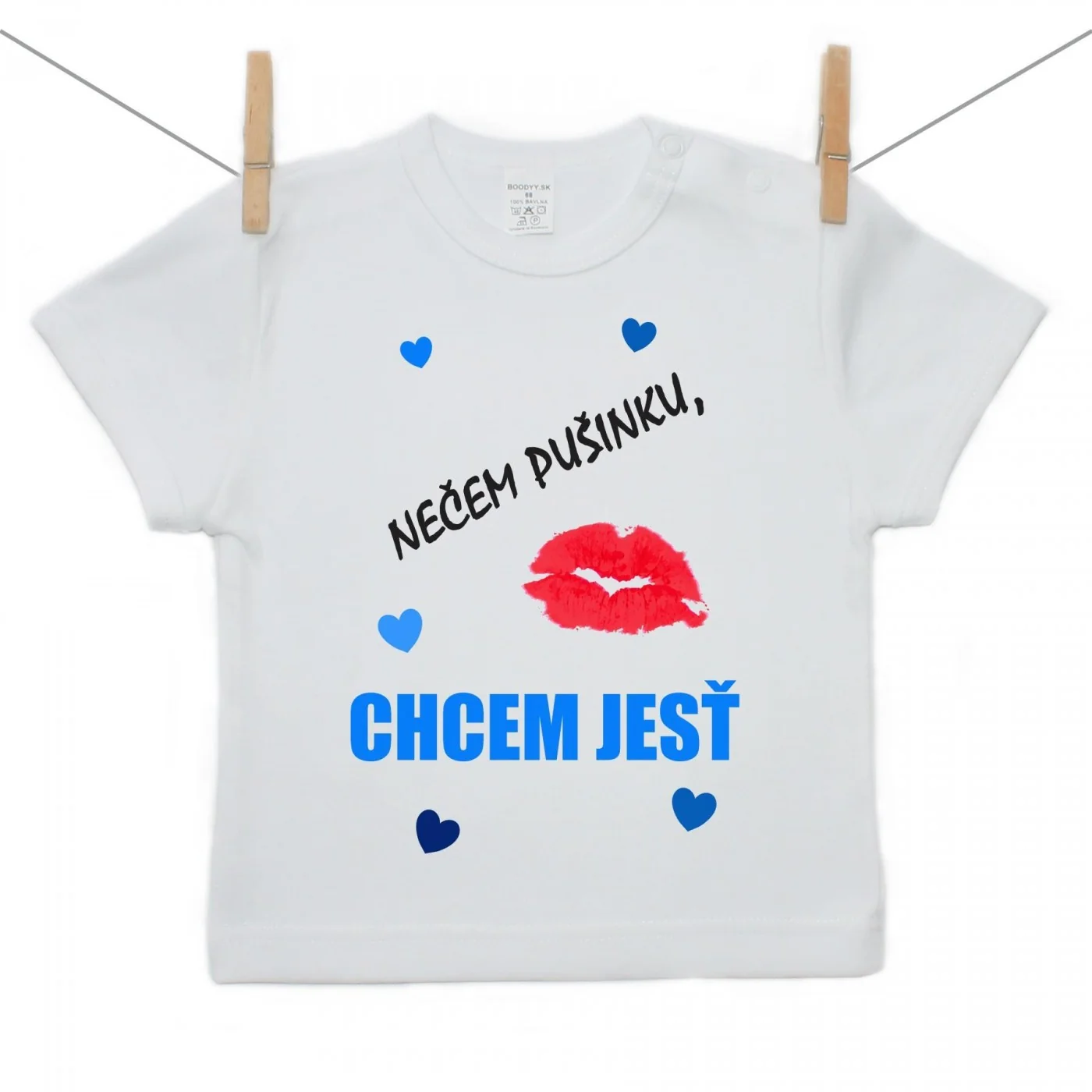 Boodyy Tričko s krátkym rukávom Nečem pušinku, chcem jesť Veľkosť: 122