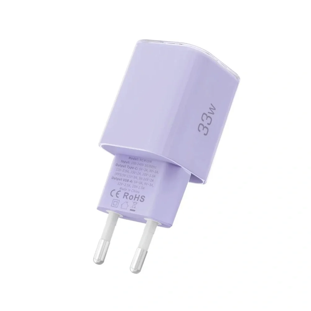 Tech-Protect NCM33 sieťová nabíjačka 33W PD QC, fialová