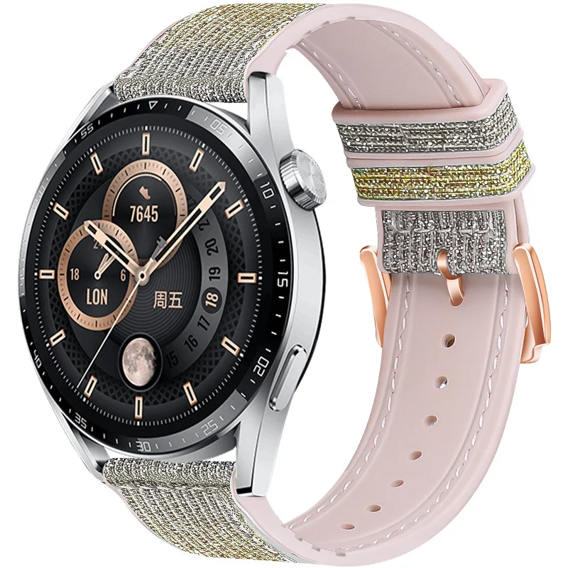 BStrap Glitter remienok na Huawei Watch GT2 42mm silver yellow