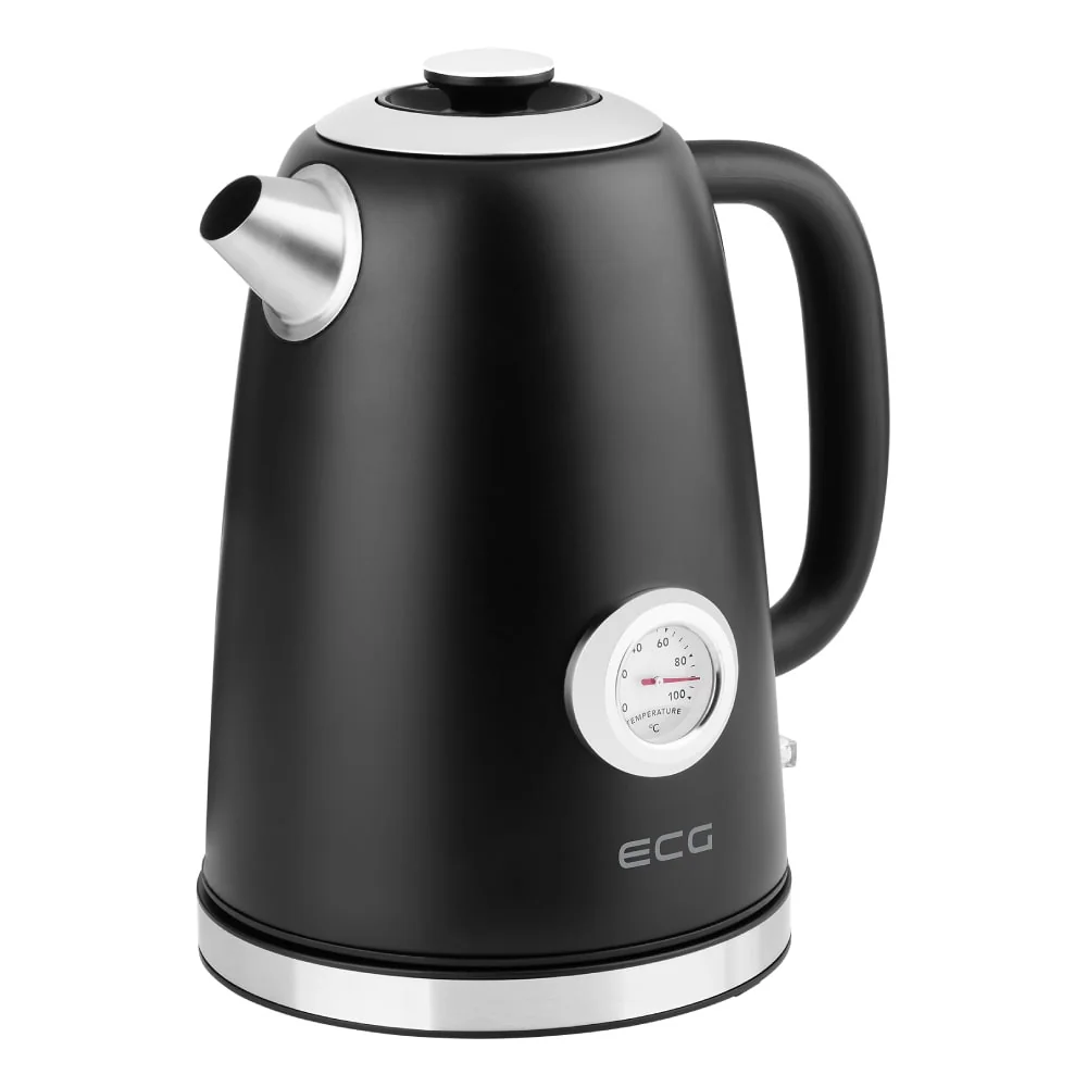 Kanvica rýchlovarná ECG RK1700 MAGNIFICA NERO čierna 1,7L s teplomerom
