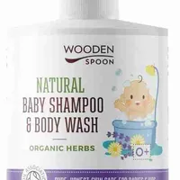 Wooden Spoon Detský sprchový gél/šampón na vlasy 2v1 s bylinkami 300 ml