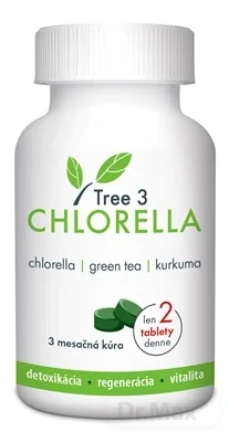 Tree3CHLORELLA 1×180 tbl, doplnok výživy