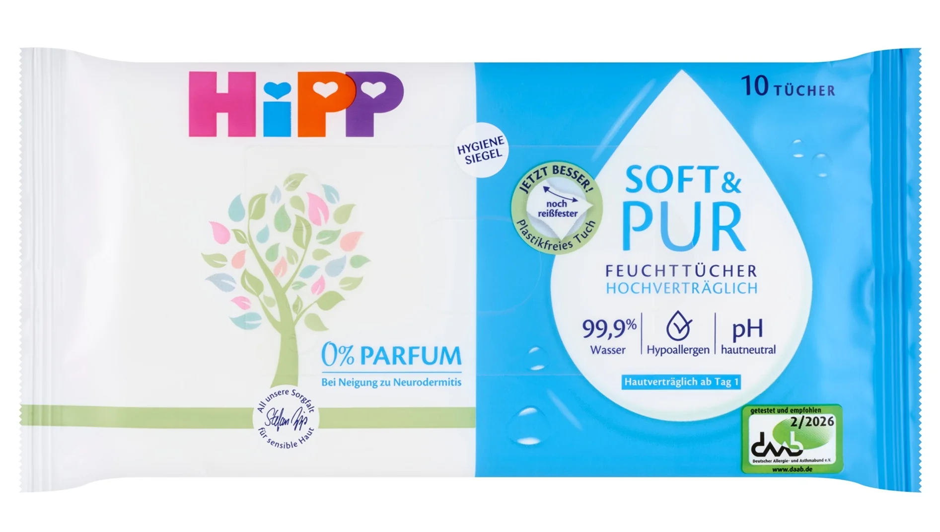 HiPP Babysanft Čistiace vlhčené obrúsky Soft &Pur 10 ks 1×10 ks, vlhčené obrúsky