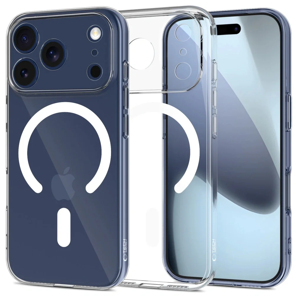 Tech-Protect FlexAir MagSafe kryt na iPhone 17 Pro Max, priesvitný