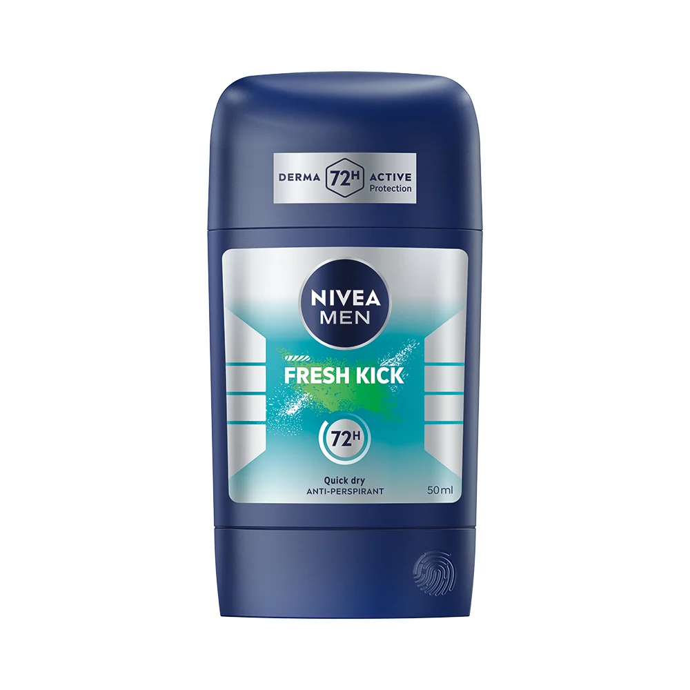 Nivea Men Tuhý AP Fresh Kick 1×50 ml, tuhý antiperspirant