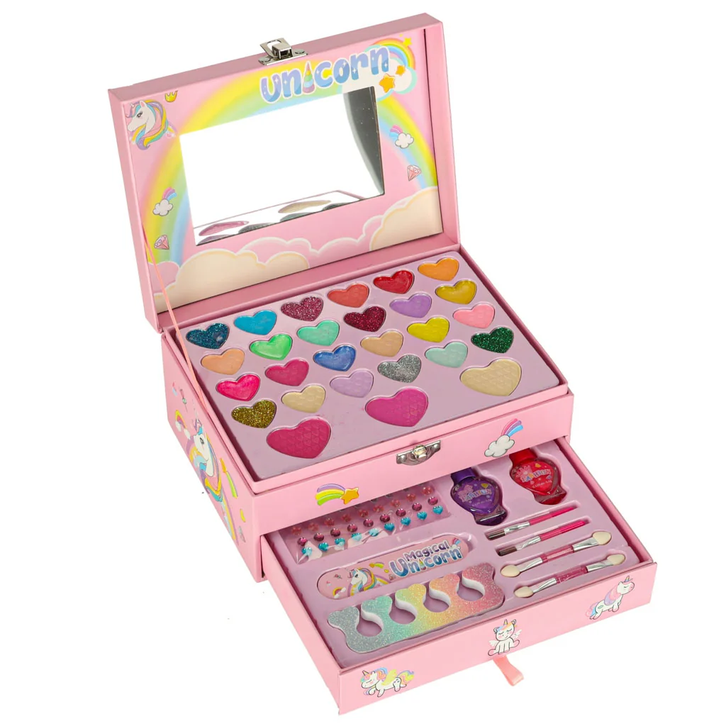 Kufrík make up a nechty jednorožec 24 tieňov 2 laky sada pre deti