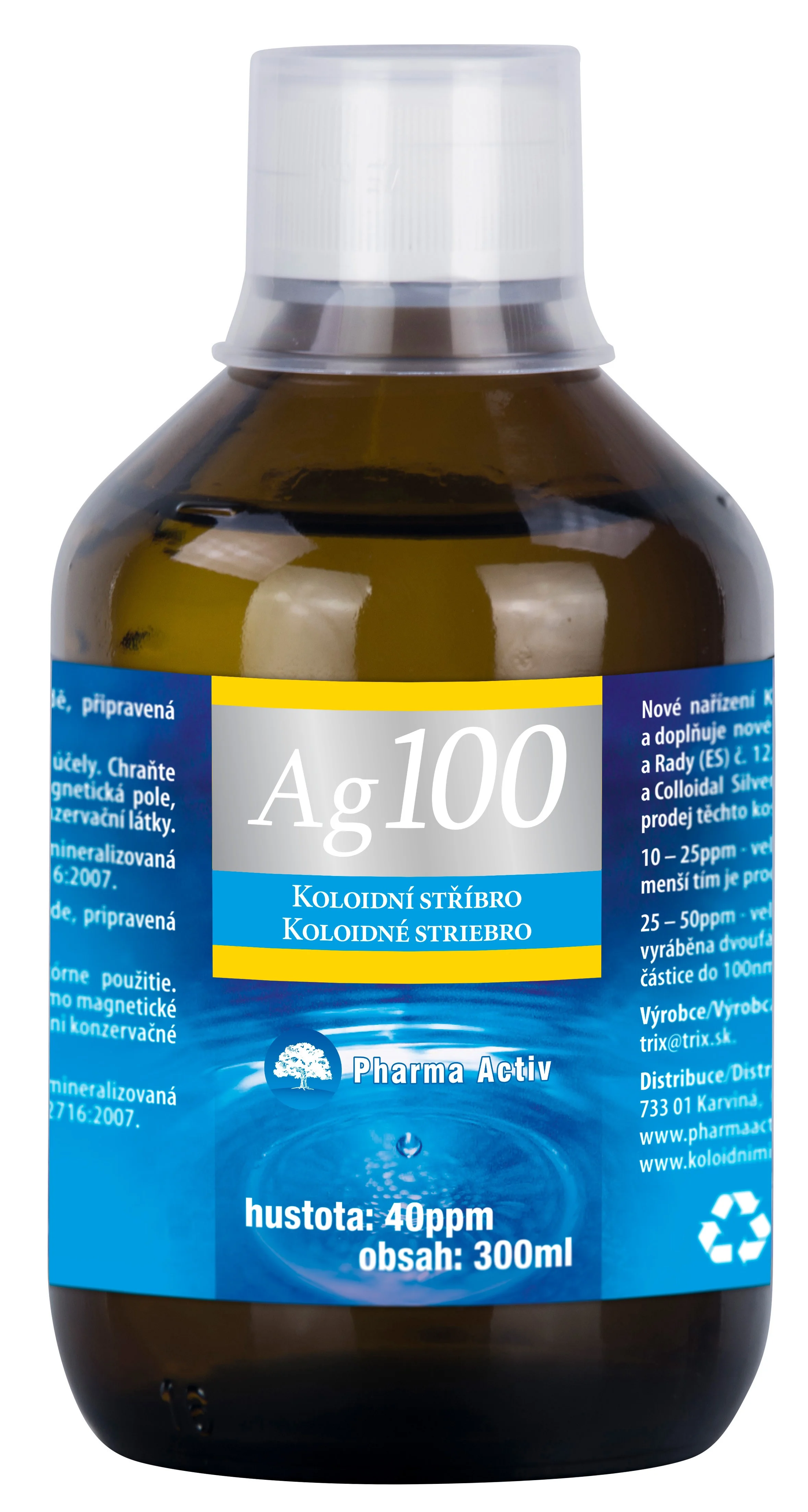 Pharma Activ Koloidné striebro Ag100 40ppm 300 ml