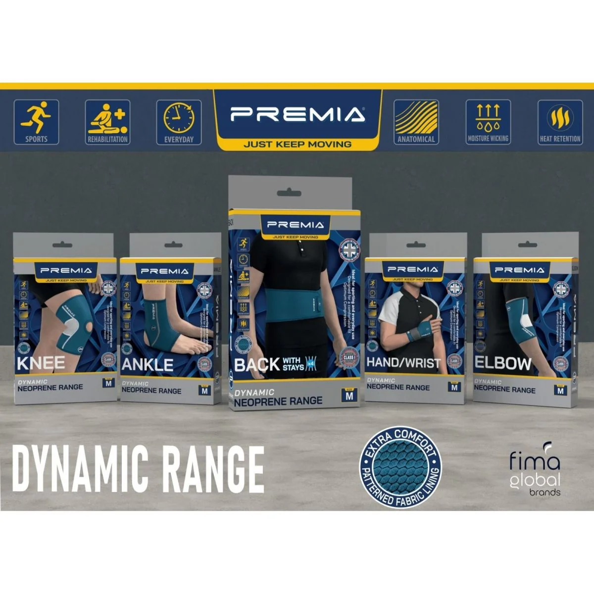 NEOPRÉNOVÁ BANDÁŽ LAKŤA PREMIA DYNAMIC, Veľkosť: L