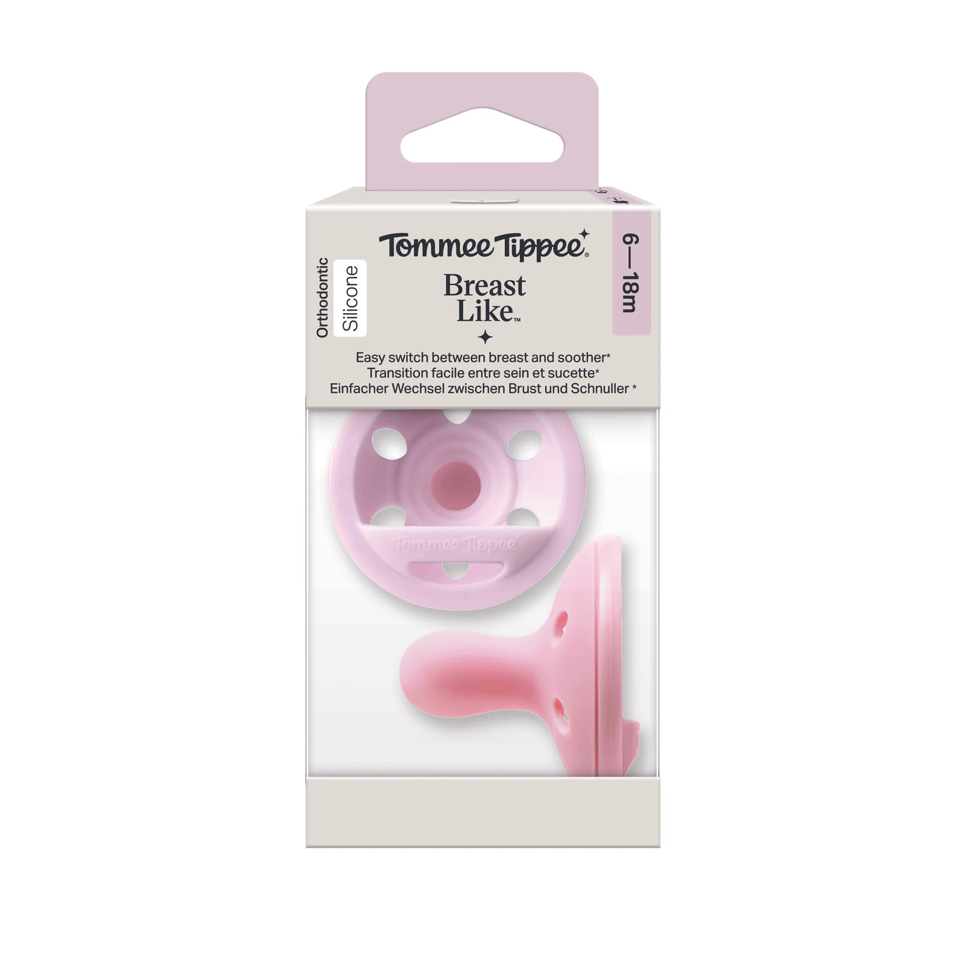 Tommee Tippee Breast-like silikónový cumlík 6-18m, Girl 2 ks