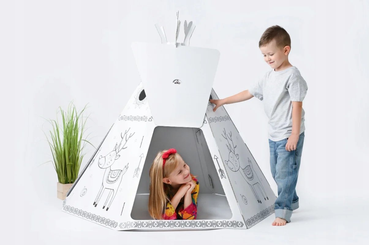 Detský kartónový domček- Teepee stan