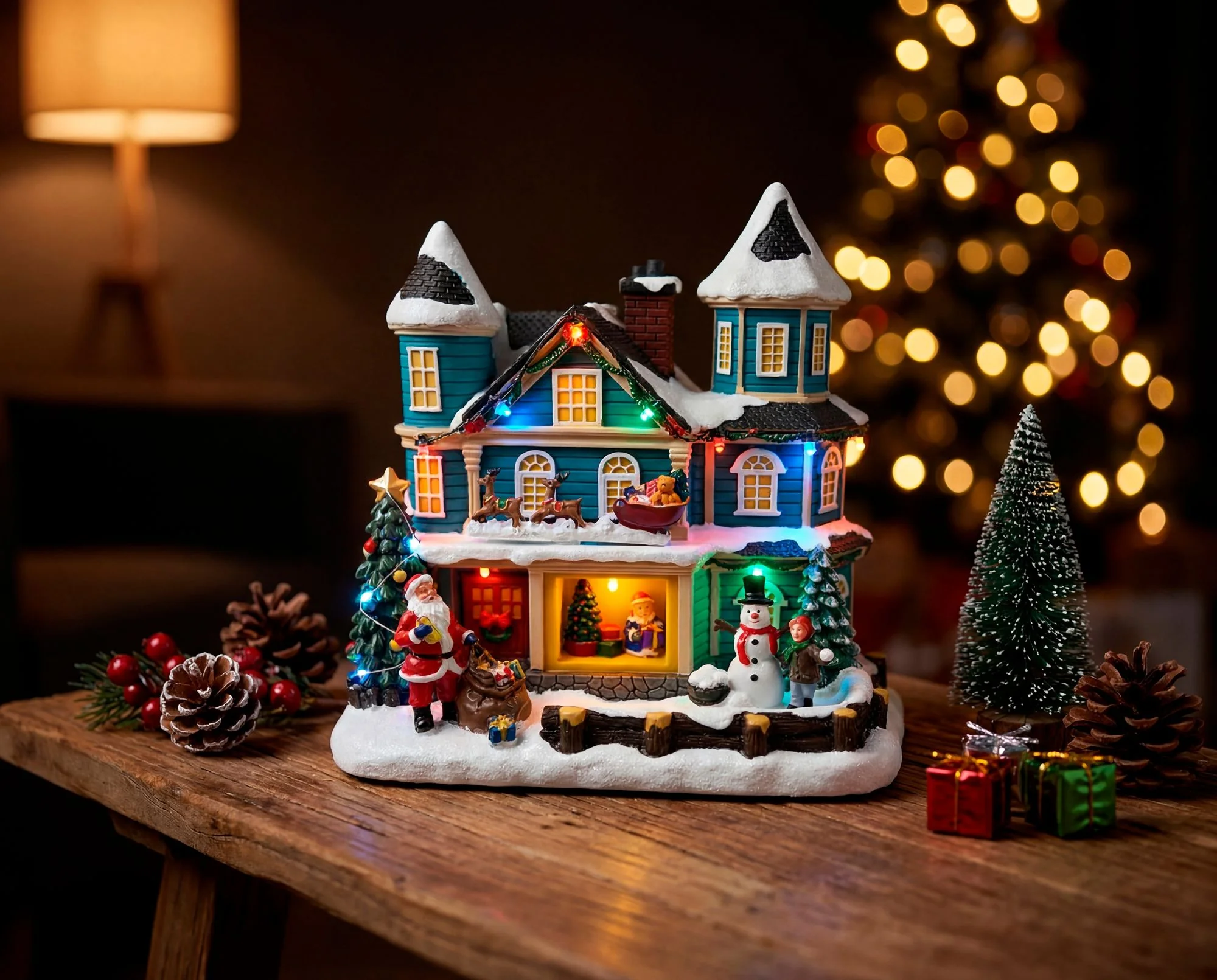 MagicHome vianočný LED domček, 1 ks 3xAA, 20x13x23 cm