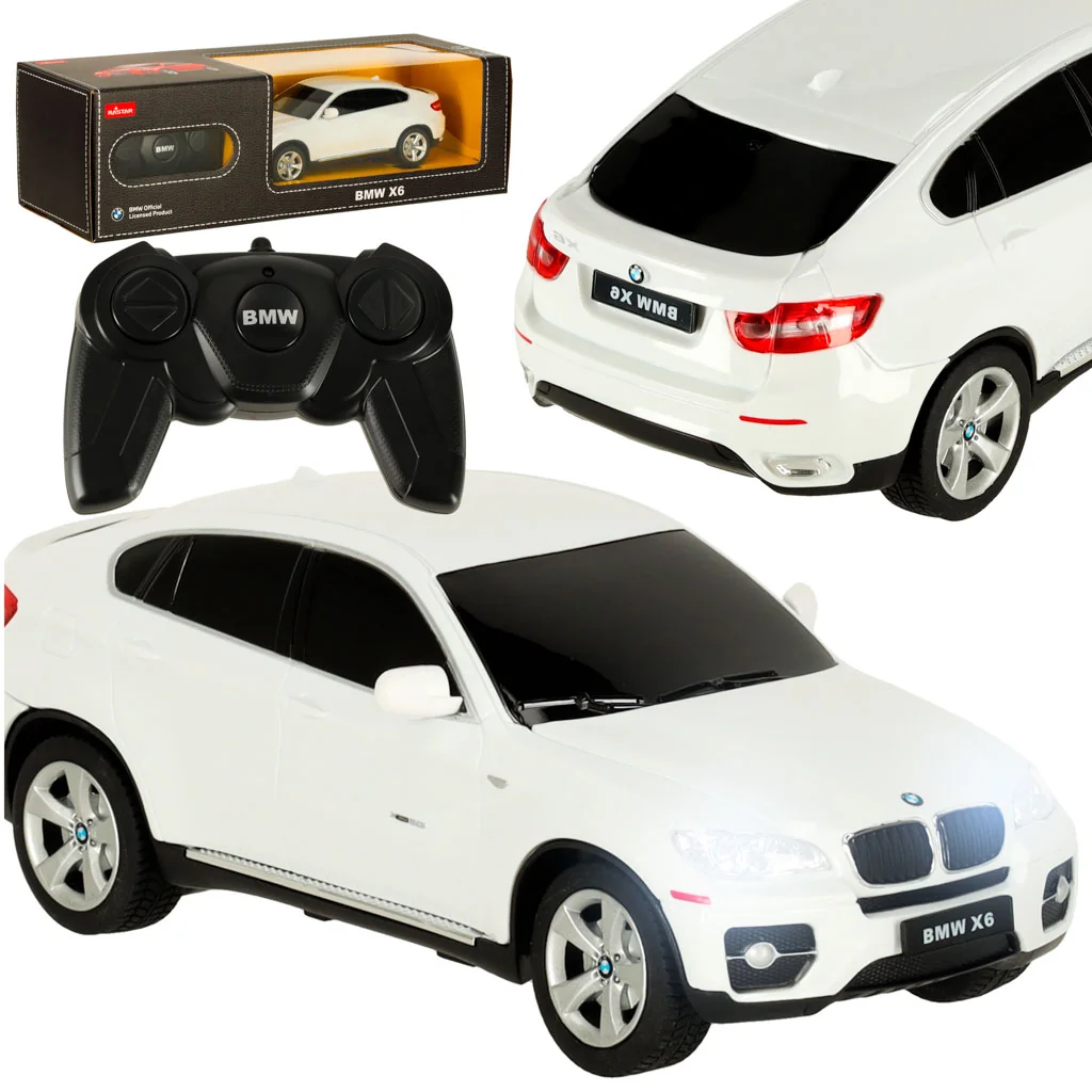 Auto, autíčko na diaľkové ovládanie - BMW X6 1:24 biele Rastar