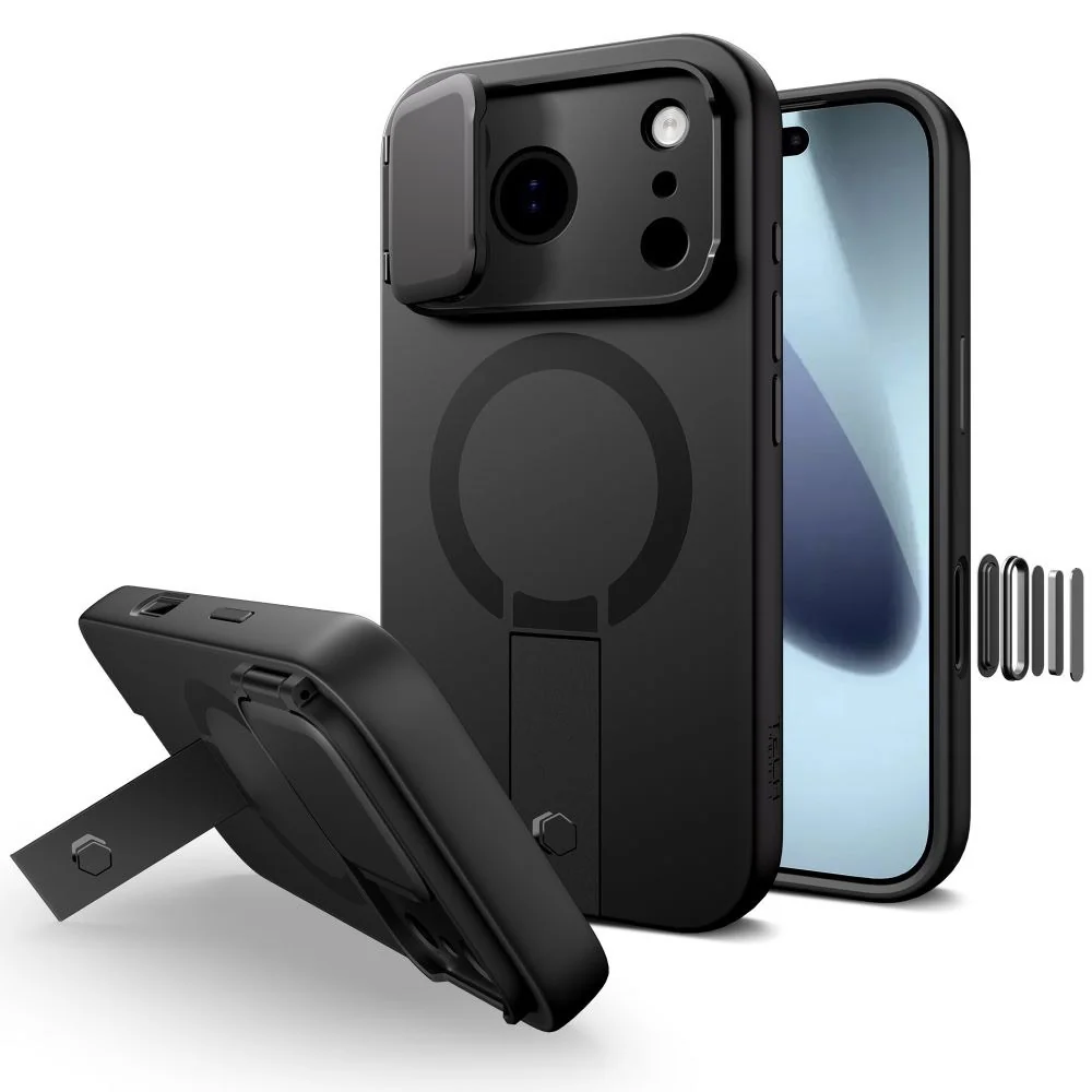 Tech-Protect Kevlar Aura MagSafe kryt na iPhone 17 Pro, čierny