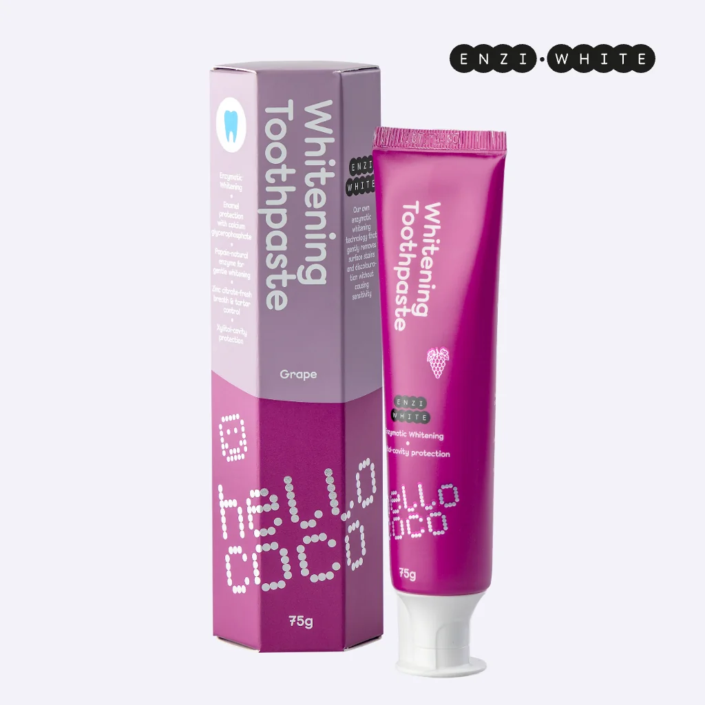 Hello coco  Bieliaca zubná pasta ENZI WHITE hrozno 75 g