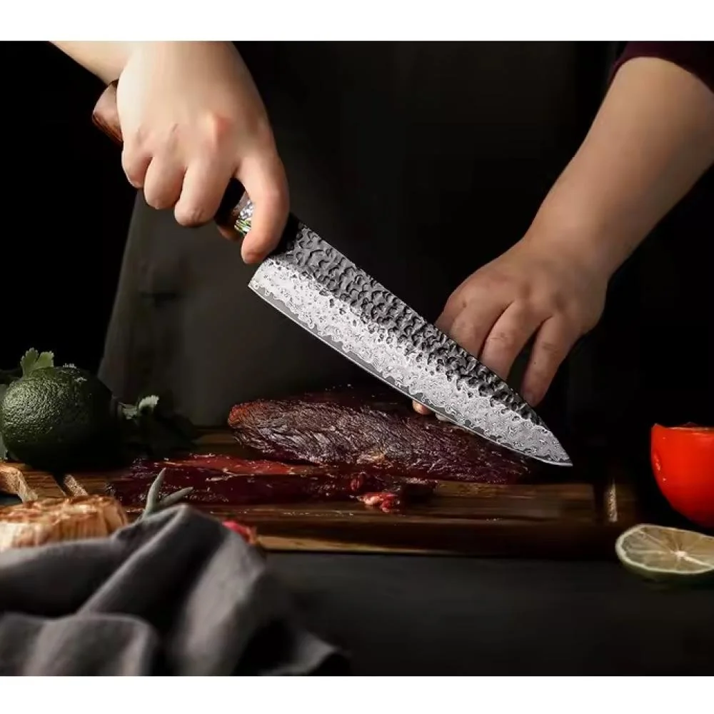 Damaškový kuchynský nôž Kenichi-Nakiri 32cm, čepeľ 17,6cm