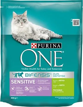 Purina ONE Sensitive s morčacím a ryžou 800g 1×800 g, pre mačky