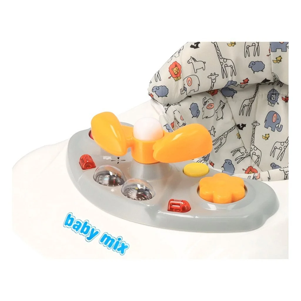 Detské chodítko Baby Mix s volantom a silikónovými kolieskami