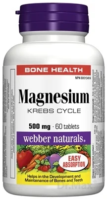 Webber Naturals Magnesium 500 mg 1×60 tbl, výživový doplnok