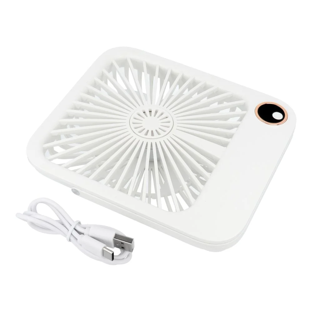 Stolový ventilátor s nastaviteľným stojanom a displejom, biely