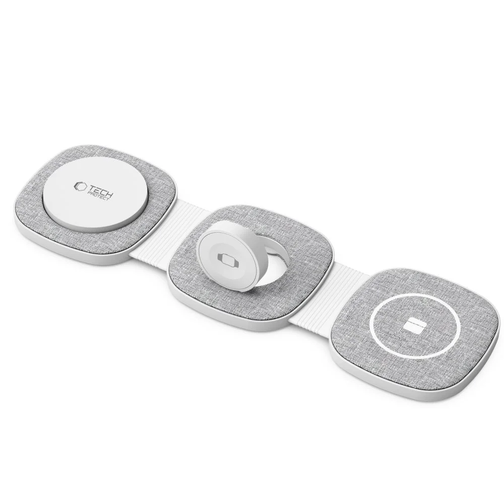 Tech-Protect A31 3in1 MagSafe bezdrôtová nabíjačka na mobil / AirPods / Apple Watch, biela / Apple Watch, biela