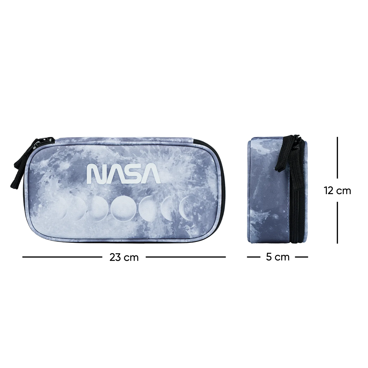 Baagl školský peračník etue NASA sivý sivý, oválny