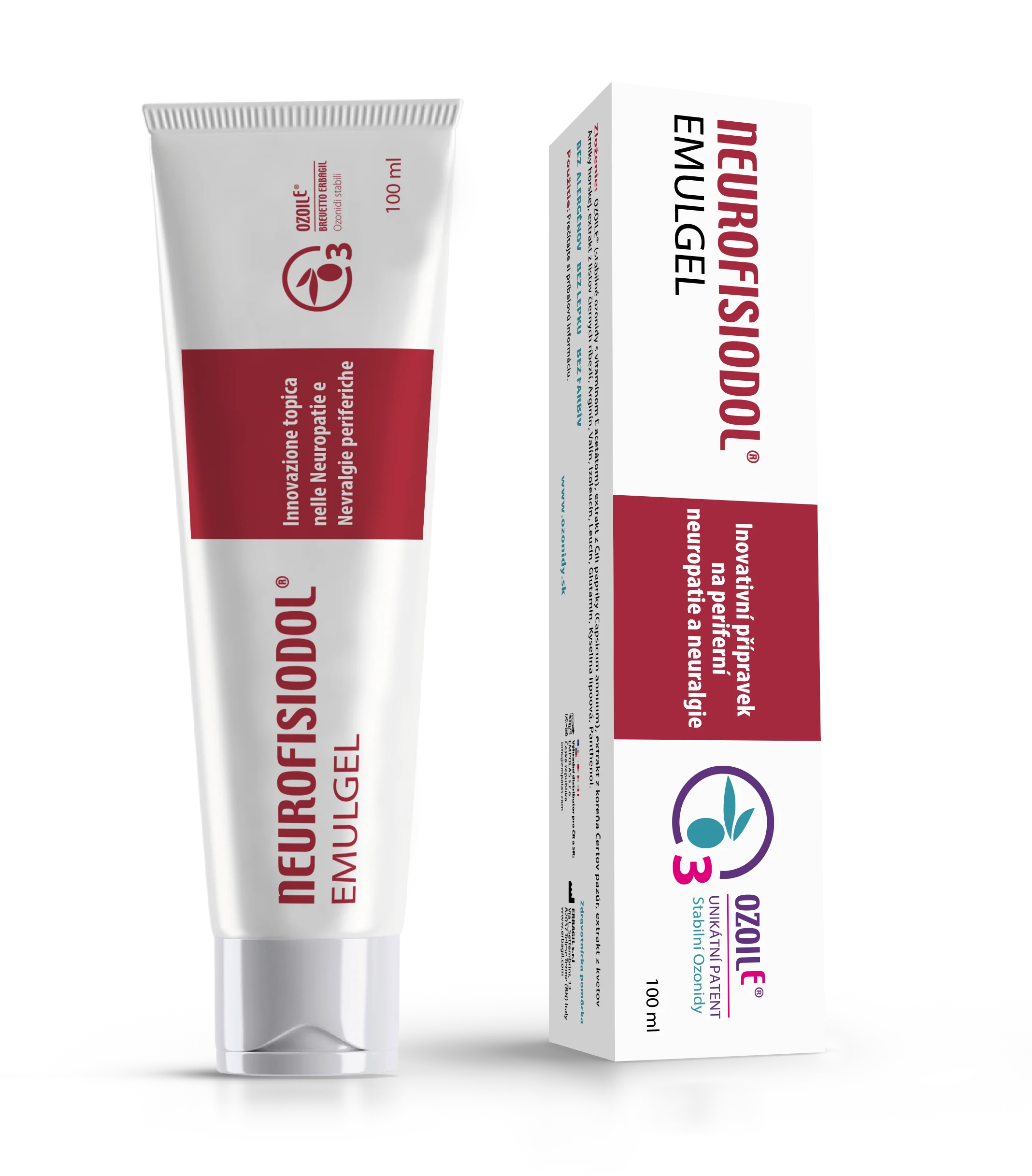 Ozonidy NEUROFISIODOL emulgél na periferné neuropatie a neuralgie 1×100 ml, liečba periférnych neuropatií a neuralgií