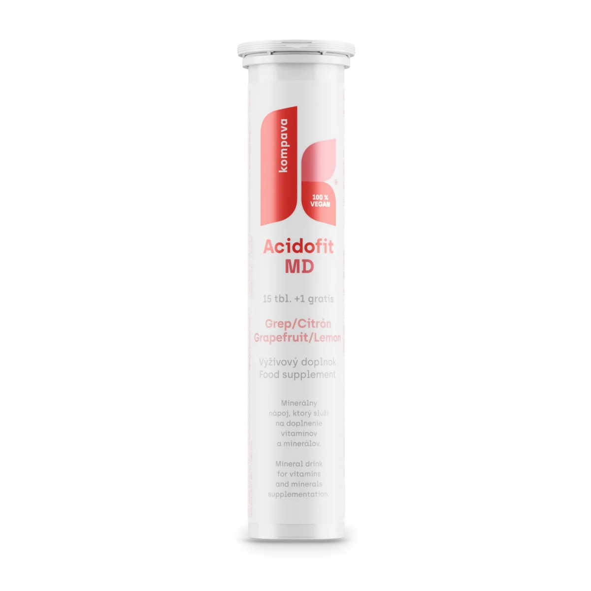kompava ACIDOFIT MD CITRÓN+GREP 1×16 tbl, minerálny nápoj - grep a citrón