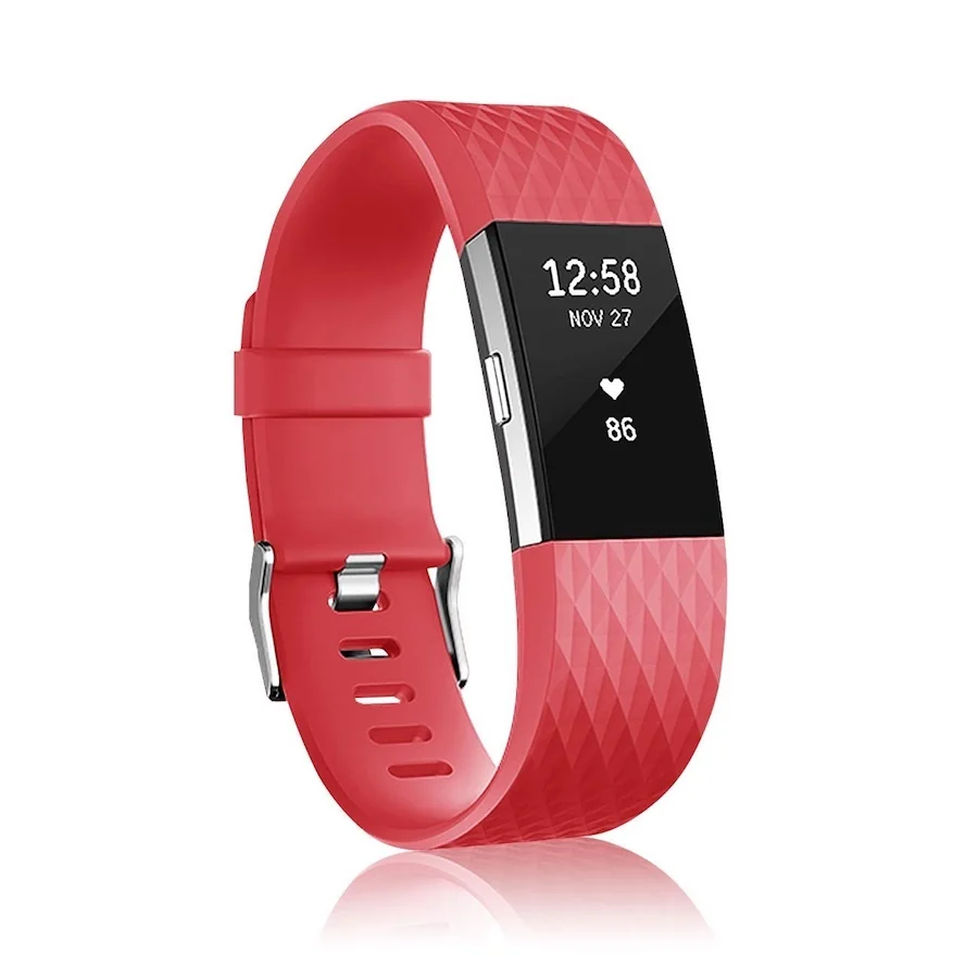 BStrap Silicone Diamond (Small) remienok na Fitbit Charge 2 red